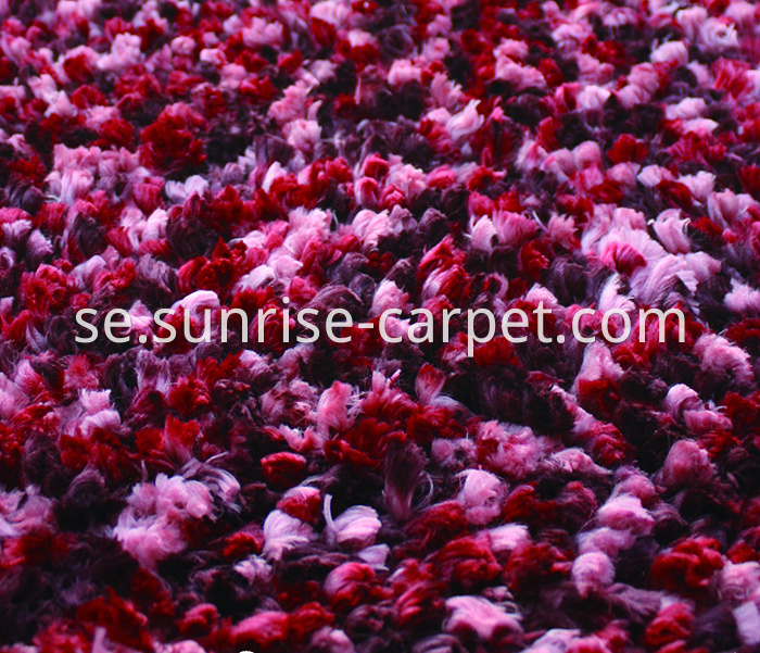 100% Polyester Shaggy rug burgundy color